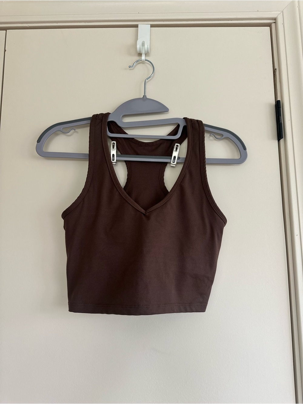 Brown Racerback Crop Tank Top